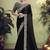 black satin hand work designer saree