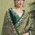 Olive glass tissue hand work designer saree