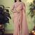 Light peach glass tissue thread work designer saree
