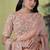 Light peach glass tissue thread work designer saree