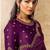 wine satin dual sequins embroidery pearl handwork bandhani digital printed saree