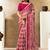 ruby pink two tone satin multi thread sequins embroidery pearl stone work warli digital print saree