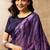 purple two tone satin dual sequins beads embellishment abstract digital print saree