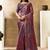 mauve two tone satin multi thread sequins embroidery pearl work floral digital print saree