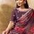 mauve two tone satin multi thread sequins embroidery pearl work floral digital print saree
