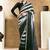 black two tone satin embroidery stone handwork digital shaded print saree
