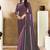 wine two tone satin sequins embroidery stone handwork digital print saree