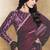 wine two tone satin sequins embroidery stone handwork digital print saree