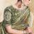 olive two tone paper embroidery stone handwork digital traditional print saree