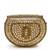jharokha yellow & emerald green kundan embellished metal clutch