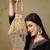 dewdrop fringe beige & multi floral embellished suede potli