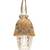 dewdrop fringe beige & multi floral embellished suede potli