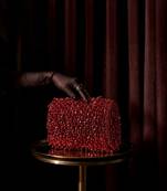 crystal cascade wine red crystal fringe embellished suede clutch