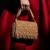 crystal cascade beige & gold crystal fringe embellished suede clutch
