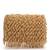 crystal cascade beige & gold crystal fringe embellished suede clutch