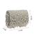 crystal cascade white & silver crystal fringe embellished suede clutch