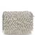crystal cascade white & silver crystal fringe embellished suede clutch