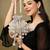 dewdrop fringe silver & ivory embellished faux silk potli