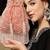 crystal cascade coral pink & gold scalloped embellsihed velvet potli