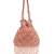crystal cascade coral pink & gold scalloped embellsihed velvet potli