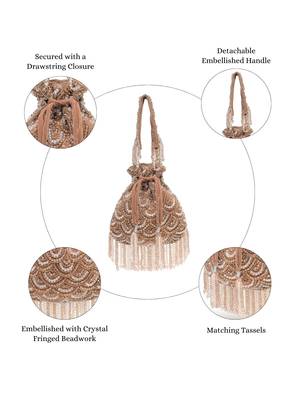 crystal cascade coffee & gold scalloped embellsihed velvet potli 3