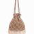 crystal cascade coffee & gold scalloped embellsihed velvet potli