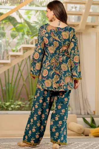 Women Floral Printed Regular Pure Cotton Kurta with Patiala & With Dupatta