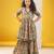 Beige green multicolor floral printed cotton sharara set