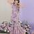 Lavender floral printed cotton tie up kurti and sharara set