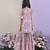Lavender floral printed cotton tie up kurti and sharara set