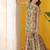 Beige green multicolor floral printed cotton tie up kurti and sharara set