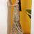Beige green multicolor floral printed cotton tie up kurti and sharara set