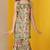 Beige green multicolor floral printed cotton tie up kurti and sharara set