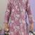 Mauve paisley printed cotton kurta with white pajama