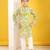 Olive green yellow floral printed cotton kurta pajama set