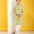 Olive green yellow floral printed cotton kurta pajama set