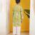 Olive green yellow floral printed cotton kurta pajama set