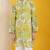 Olive green yellow floral printed cotton kurta pajama set