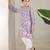 Lavender floral printed cotton kurta pajama set