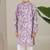 Lavender floral printed cotton kurta pajama set