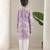 Lavender floral printed cotton kurta pajama set