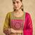 Women's Gorgeous Embroidery Work Vichitra Silk Fabric Flared Kurta Pant and Dupatta Set