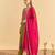 Women's Gorgeous Embroidery Work Vichitra Silk Fabric Flared Kurta Pant and Dupatta Set
