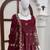 Maroon anarkali suit with sequins thread work
