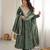 Green rayon gown with mirror embroidery set