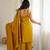 Mustard yellow roman silk blend palazzo suit with foil work suit set