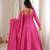 Pink rayon gown with mirror embroidery set