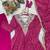 Pink rayon gown with mirror embroidery set