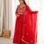 Red blooming georgette sequin embroidery gown set