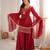Maroon georgette palazzo suit with sequin embroidery